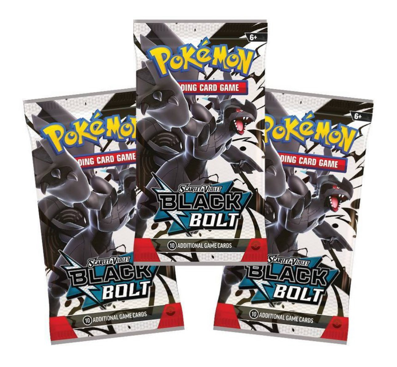 Pokémon TCG: Scarlet & Violet - Black Bolt Tech Sticker 3-Pack Blister (SV10.5)