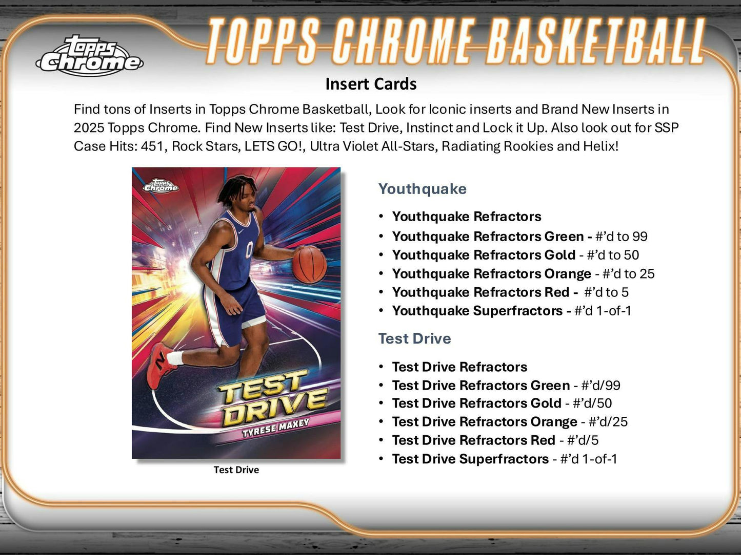 2024-25 Topps Chrome Basketball Hobby Box (6/12)