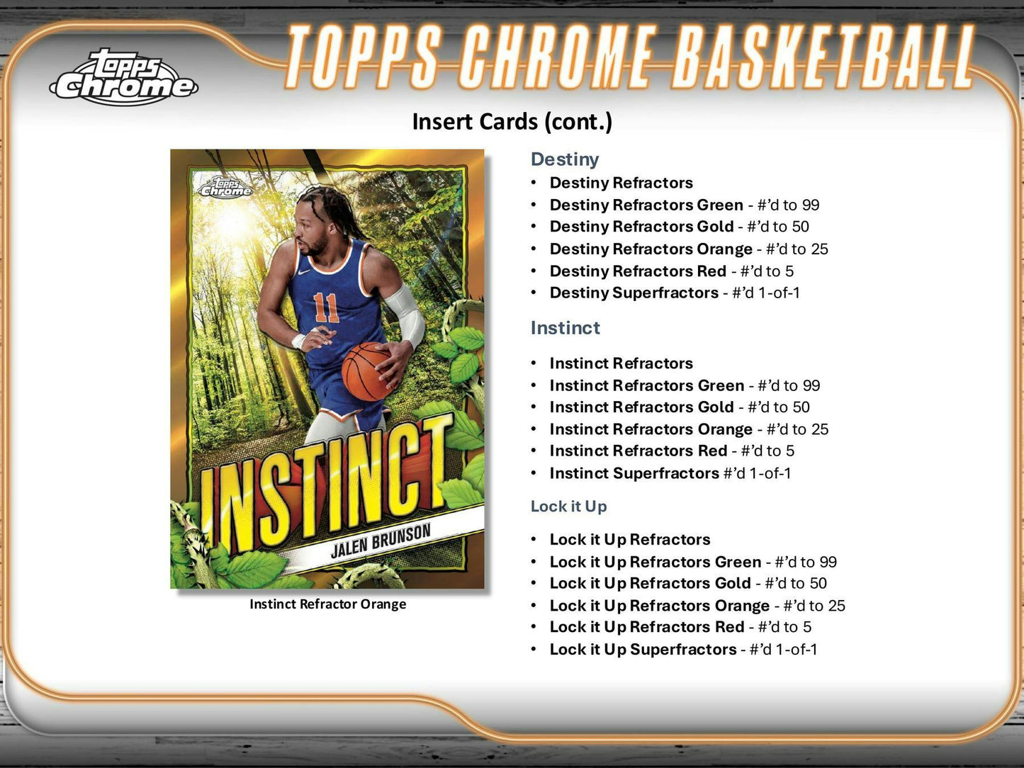 2024-25 Topps Chrome Basketball Hobby Box (6/12)