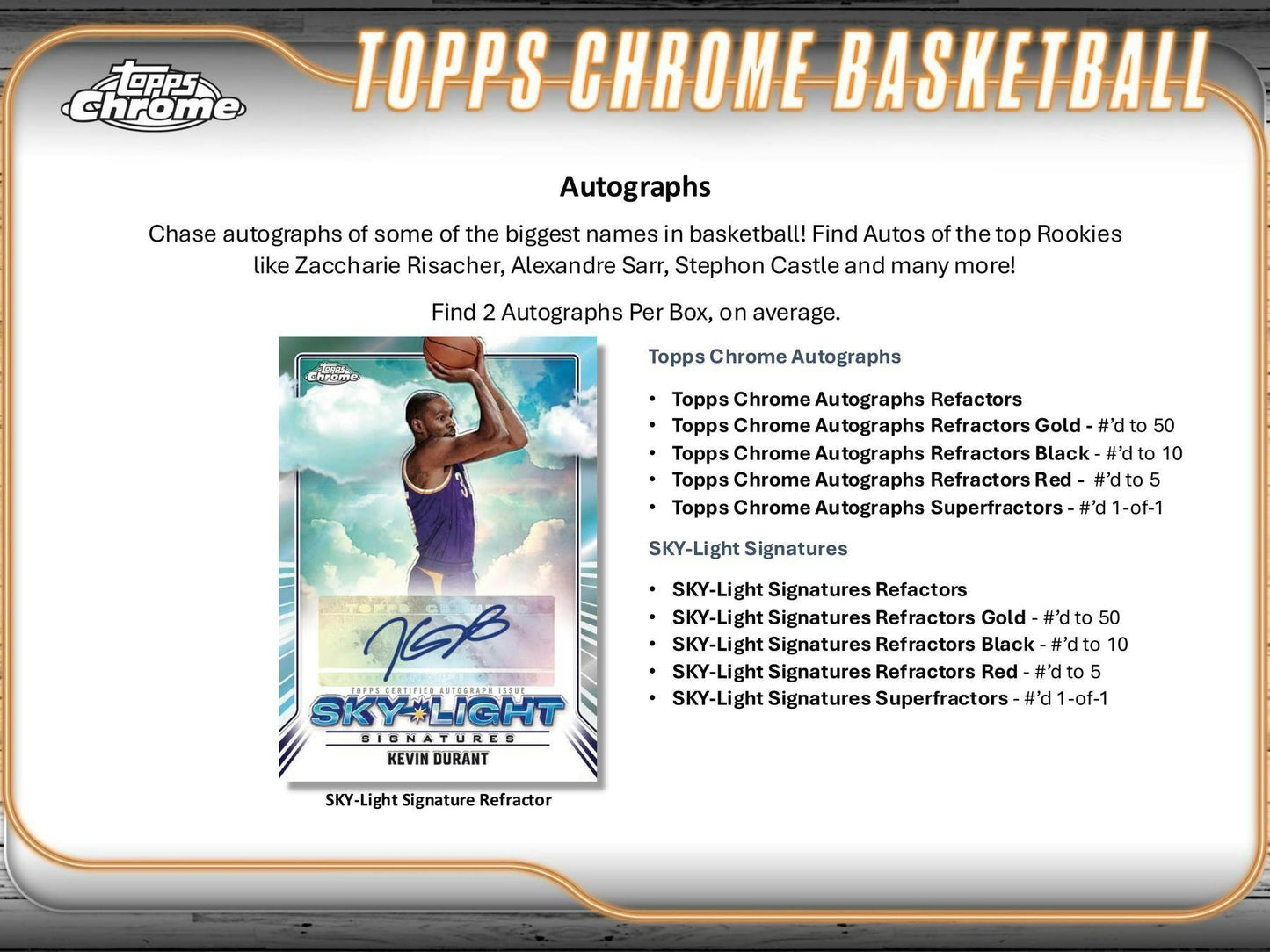 2024-25 Topps Chrome Basketball Hobby Box (6/12)