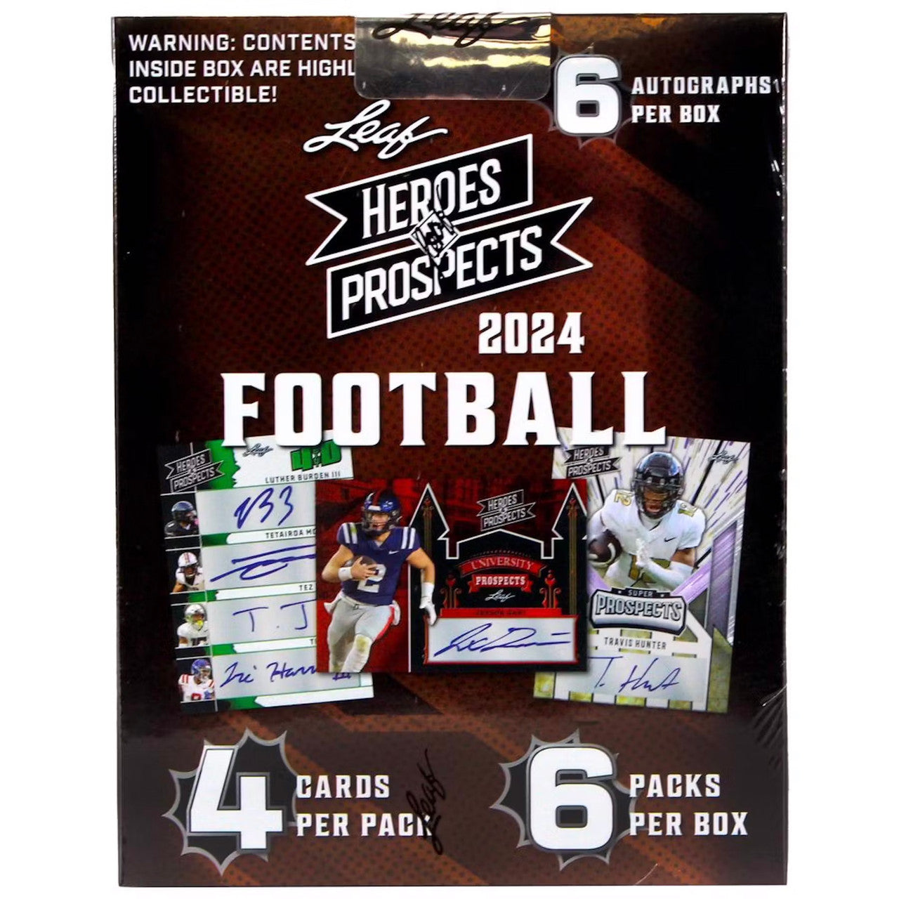 2024 Leaf Heroes & Prospects Football Hobby Box