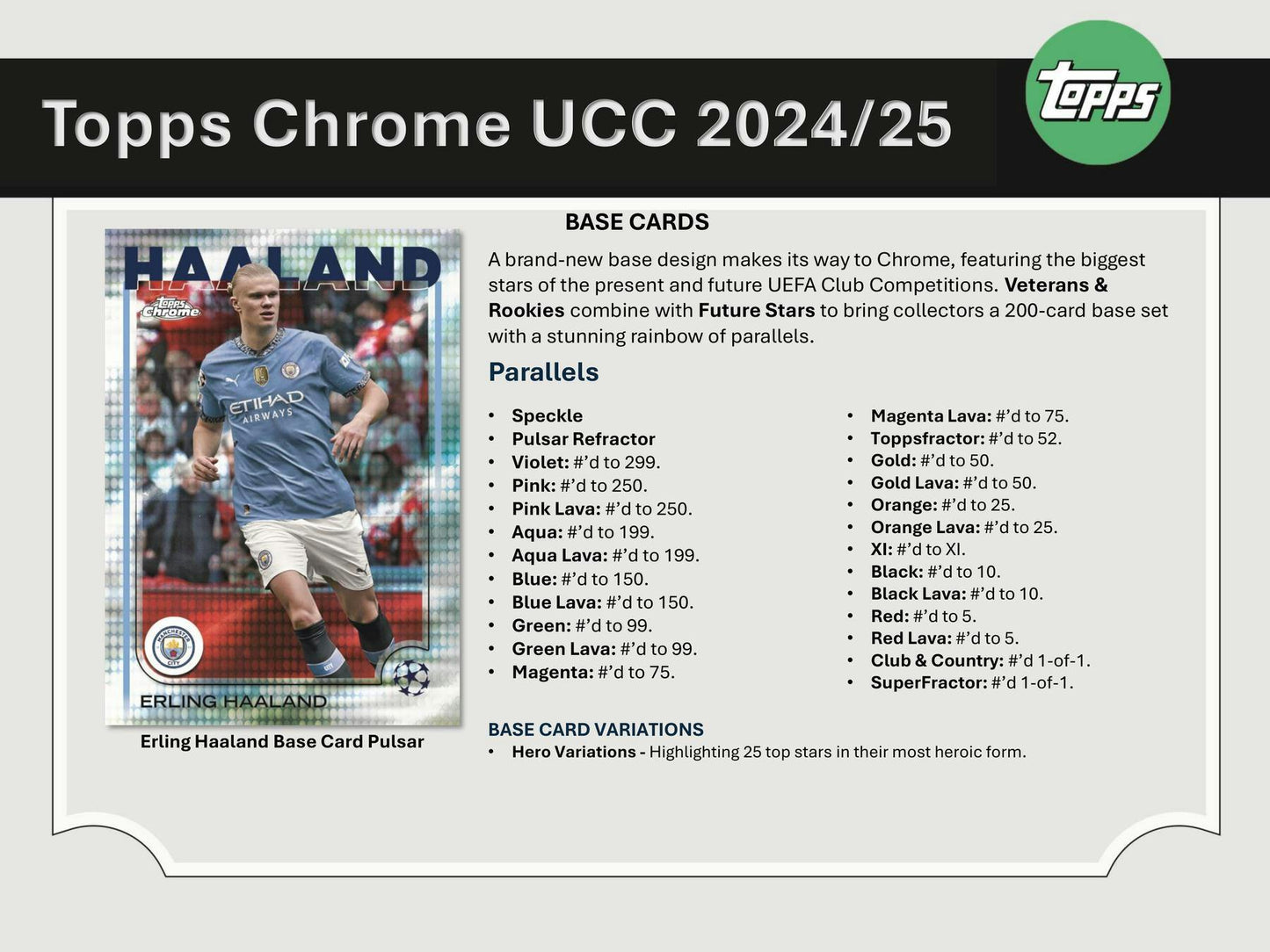 2024-25 Topps Chrome UEFA Club Competitions Soccer Hobby Box (5/15)