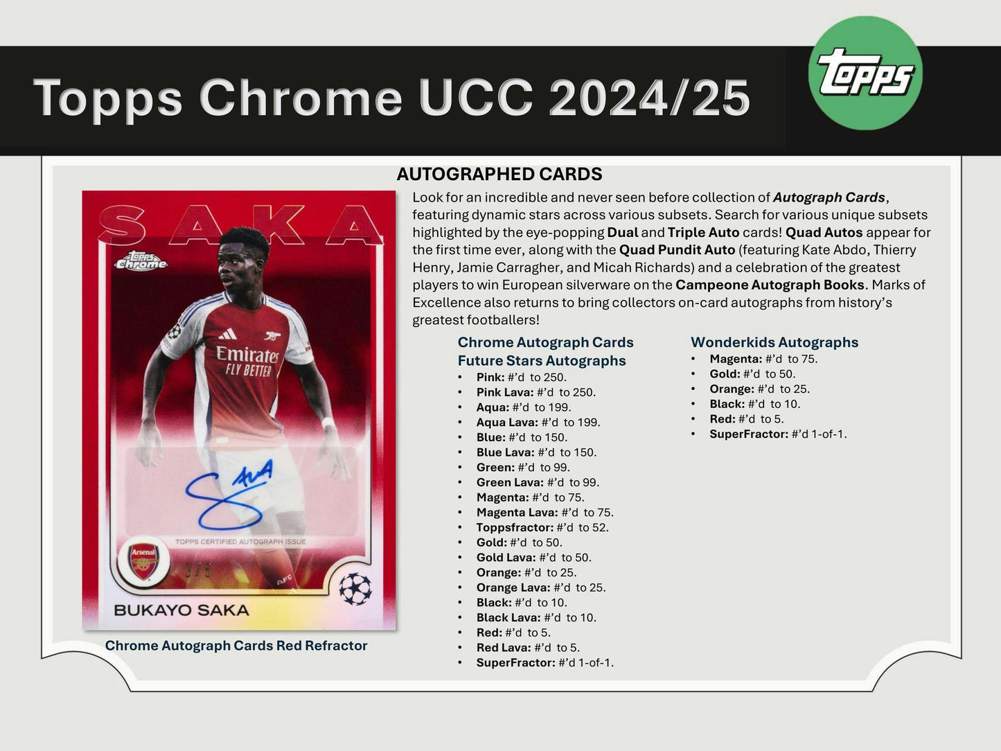 2024-25 Topps Chrome UEFA Club Competitions Soccer Hobby Box (5/15)