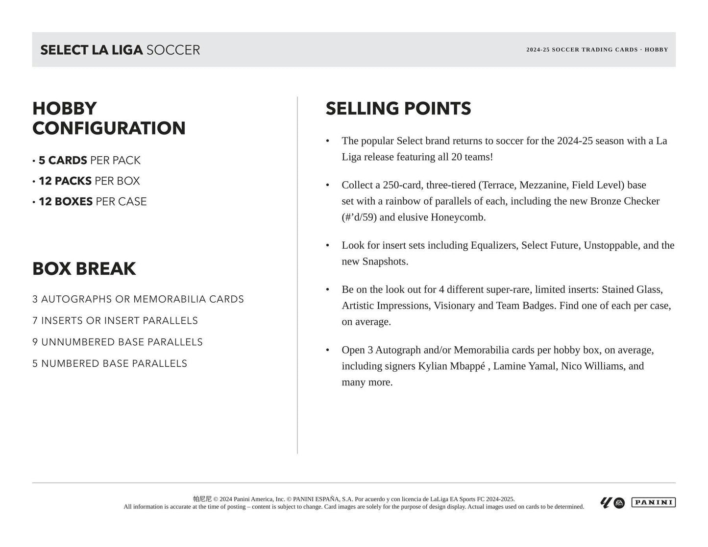 2024-25 Panini Select La Liga Soccer Hobby Box