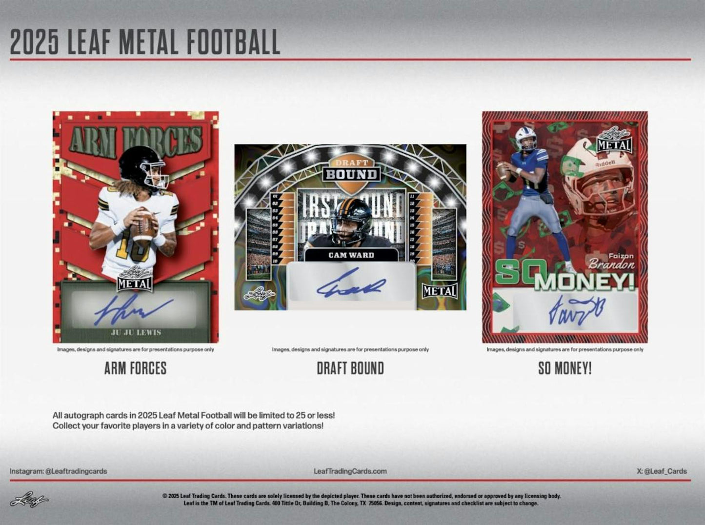 2025 Leaf Metal Football Hobby Jumbo Box