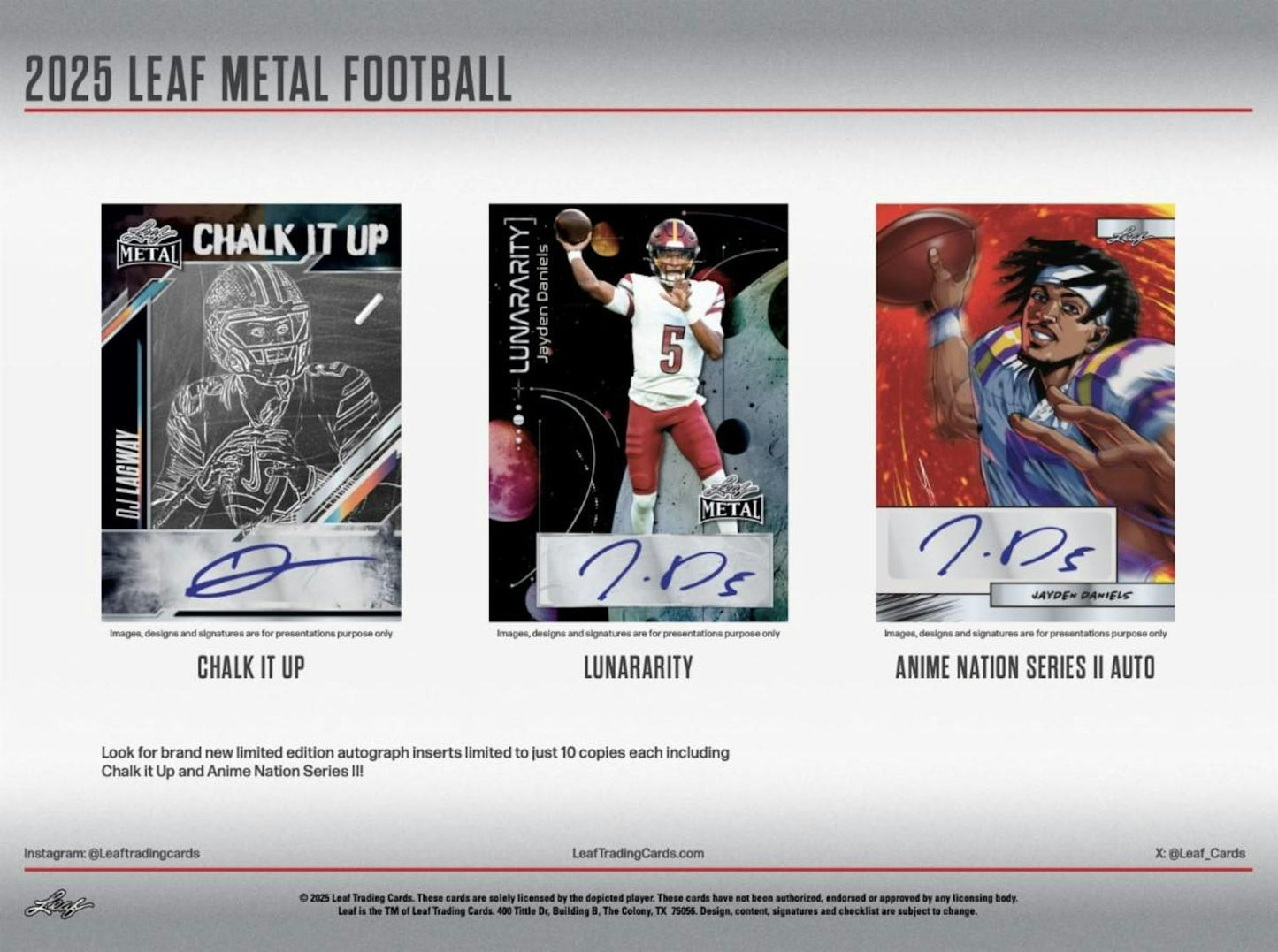 2025 Leaf Metal Football Hobby Jumbo Box