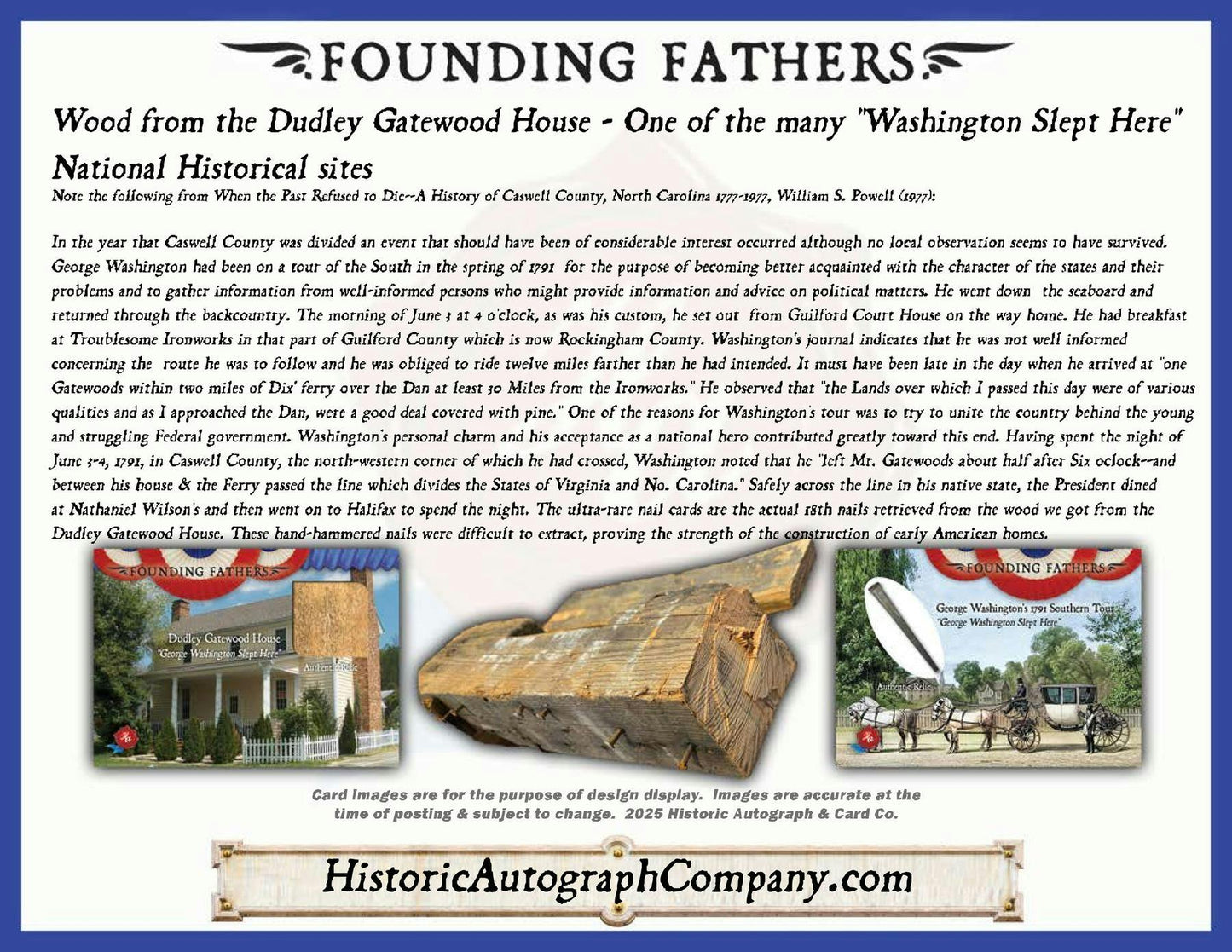 2025 Historic Autographs Founding Fathers Trading Cards Hobby Box