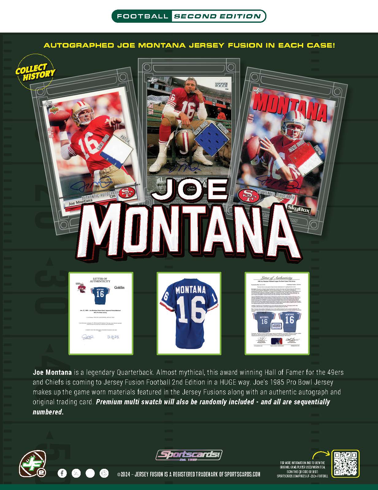 2024 Jersey Fusion Football Series 2 Hobby Box (10 Single Card Packs)