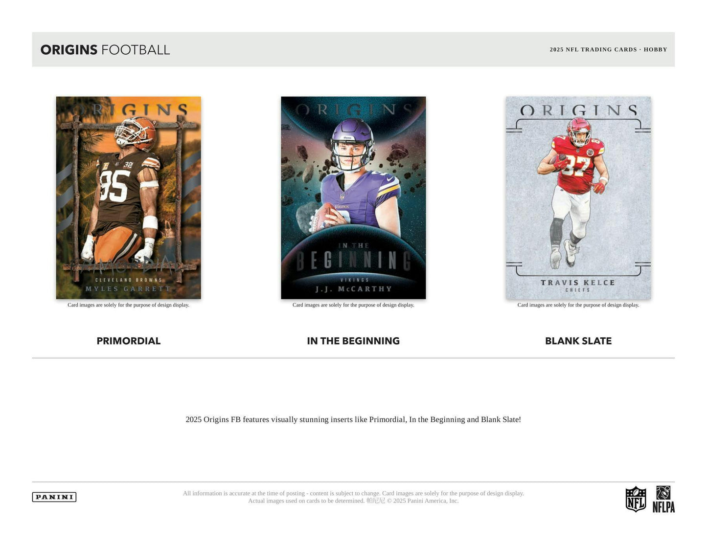 2025 Panini Origins Football Hobby Box (8/27)