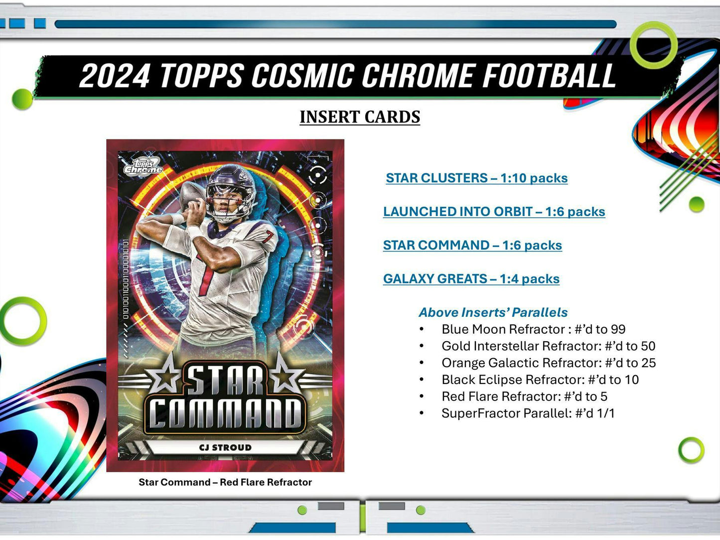 2024 Topps Cosmic Chrome Football Hobby Box (4/18)