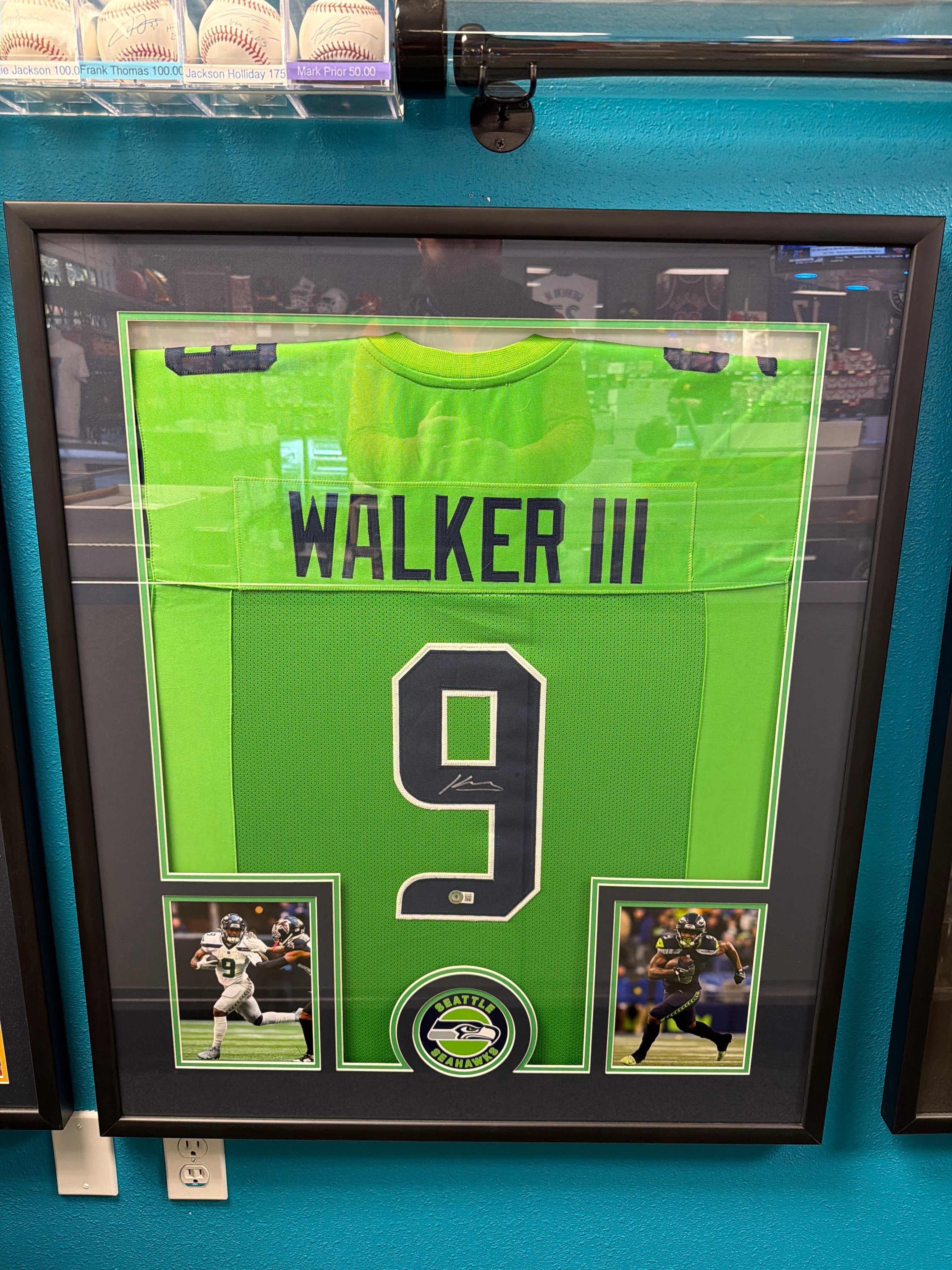 Kenneth Walker III Framed Autographed Seattle Seahawks Jersey #9 w/ COA