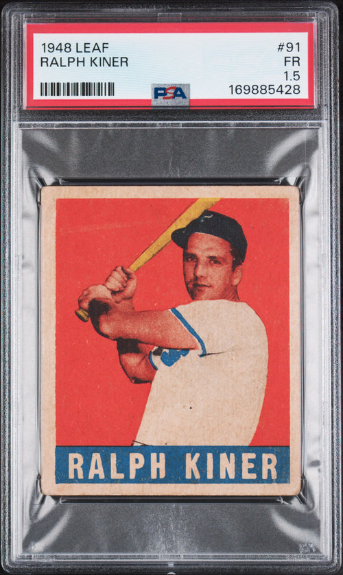 1948 Leaf Ralph Kiner #91 PSA 1.5 FAIR – Pittsburgh Pirates (GC) PSA cert 169885428 front scan