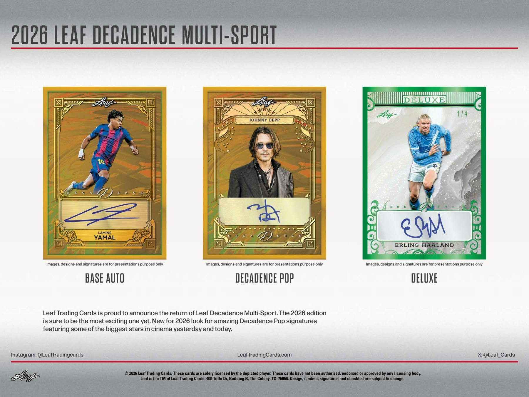 2026 Leaf Decadence Multisport Hobby Box