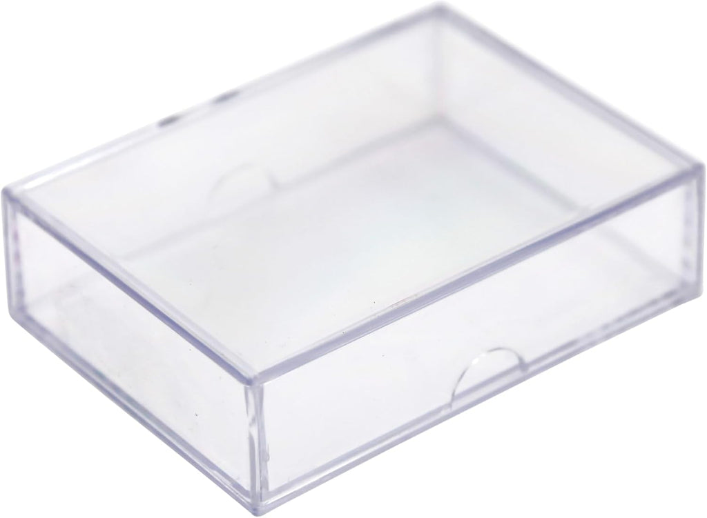 Clear Acrylic Card Storage Boxes with Lids – Holds 52 Playing Cards or 50 Standard Trading Cards Each, Stackable Organizer for Sports & TCG Cards (Unsleeved)