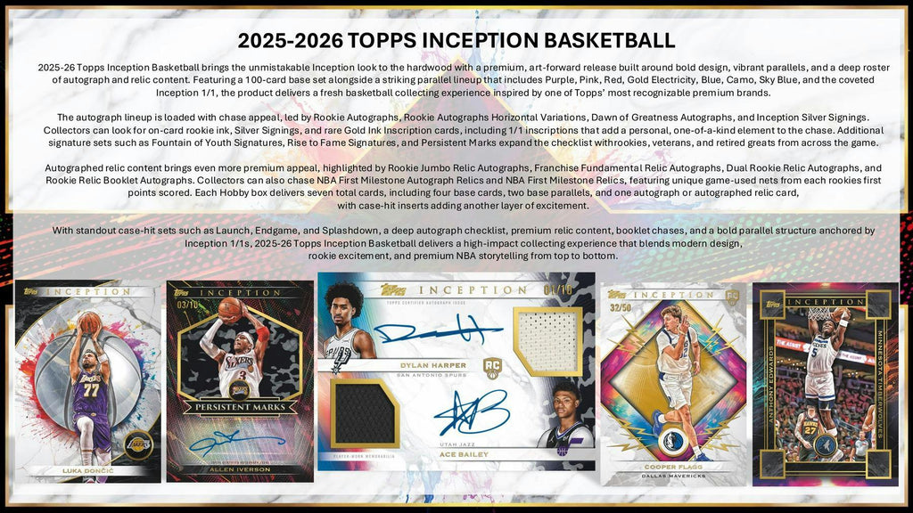 2025-26 Topps Inception Basketball Hobby Box (Presell 7/23)