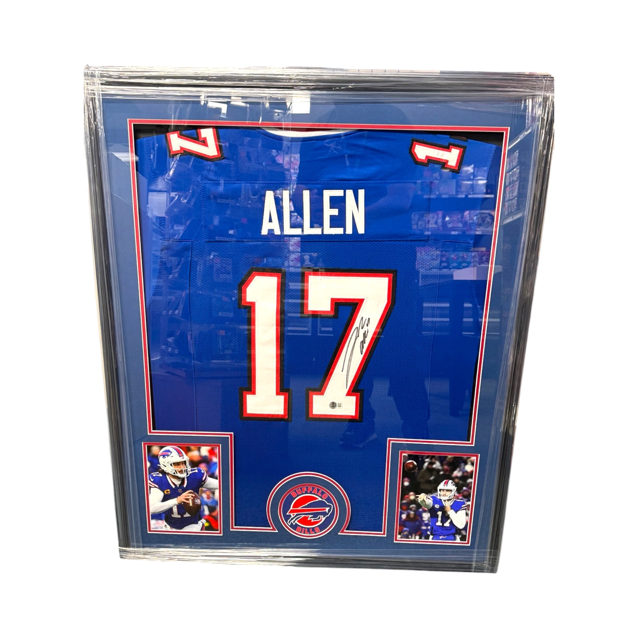 Josh Allen Autographed Buffalo Bills #17 Professionally Framed Jersey – Beckett Witnessed COA