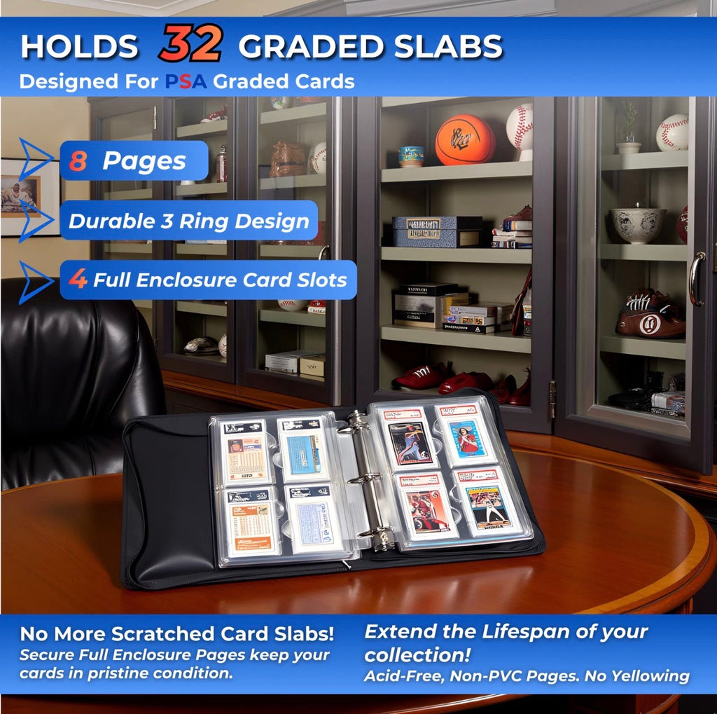 Max Protection PSA Card Binder 4-Pocket (Holds 32 Graded Cards)