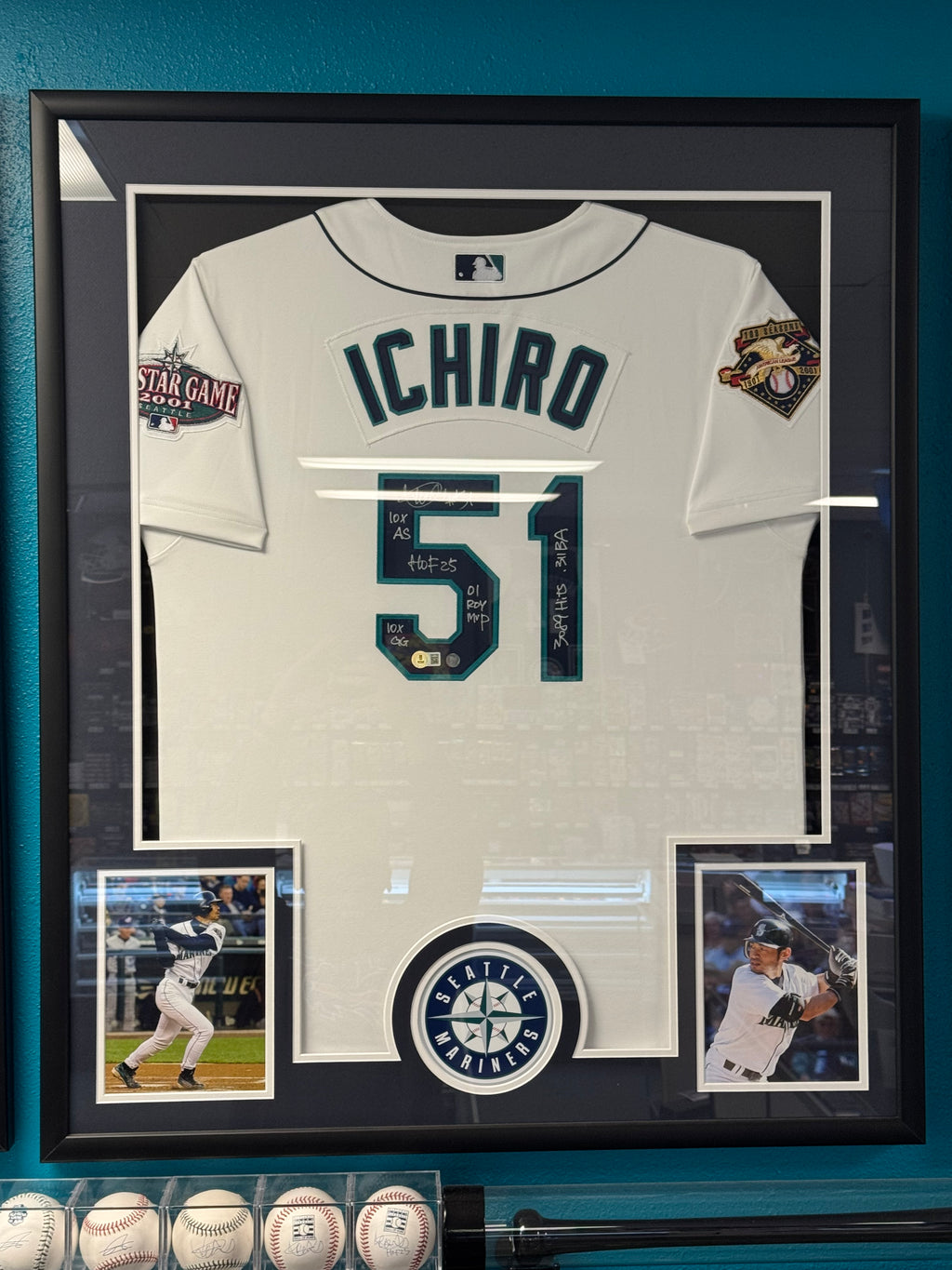 Ichiro Suzuki Autographed & 6x Inscribed 2001 Seattle All-Star Game Framed Jersey – Beckett Authenticated
