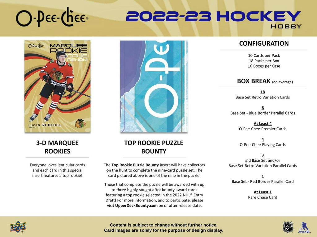 2022-23 Upper Deck O-Pee-Chee Hockey Hobby Pack