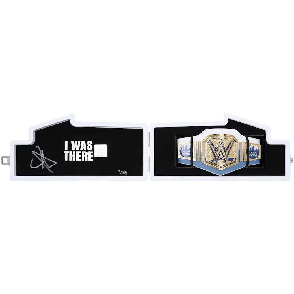 John Cena WWE Autographed 2025 Royal Rumble Racecar Mini Title in Gift Box (Limited Edition of /25) — Fanatics Authentic