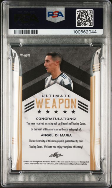 2022 LEAF ULTIMATE ANGEL DI MARIA AUTO RED SPECTRUM PSA 9 (PB)