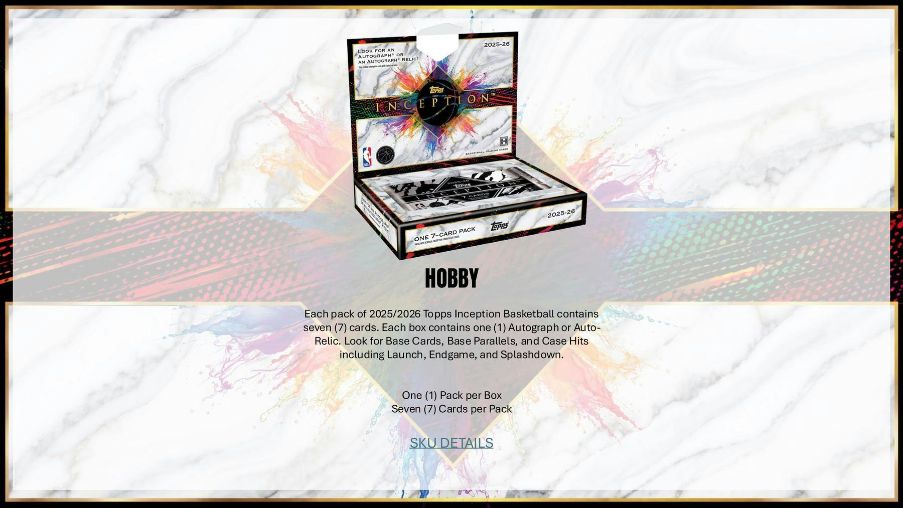 2025-26 Topps Inception Basketball Hobby Box (Presell 7/23)
