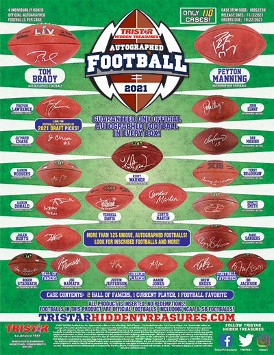 2021 Tristar Hidden Treasures - Balón de fútbol oficial autografiado