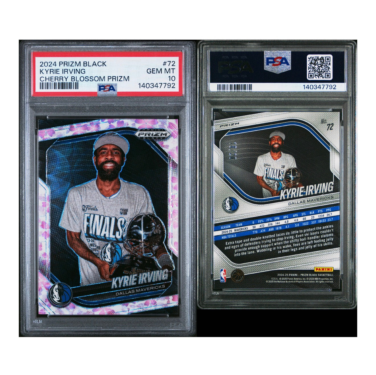 2024 PANINI PRIZM BLACK #72 KYRIE IRVING CHERRY BLOSSOM PRIZM (AG)