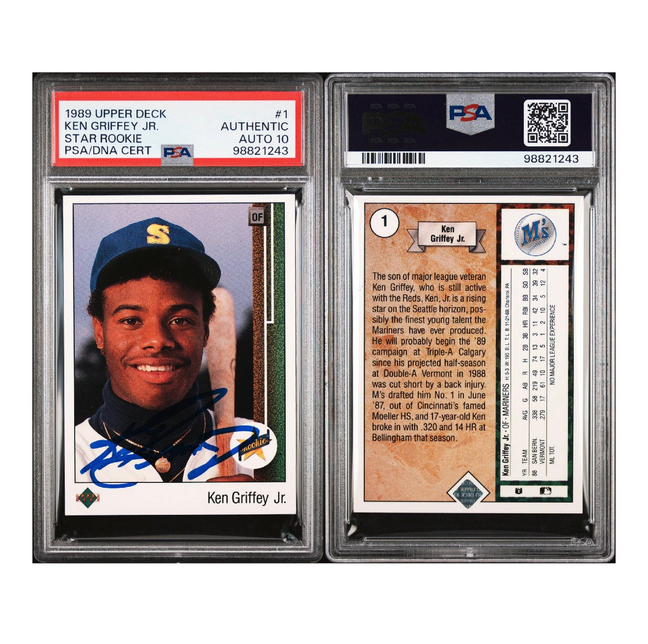 1989 Upper Deck #1 KEN GRIFFEY JR SIGNED RC PSA AUTO GRADE 10 (GC)