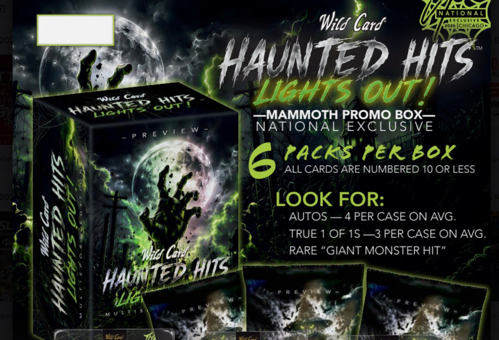2026 Wild Card Haunted Hits: Lights Out! Mammoth 6-Pack Promo Box (National Exclusive)