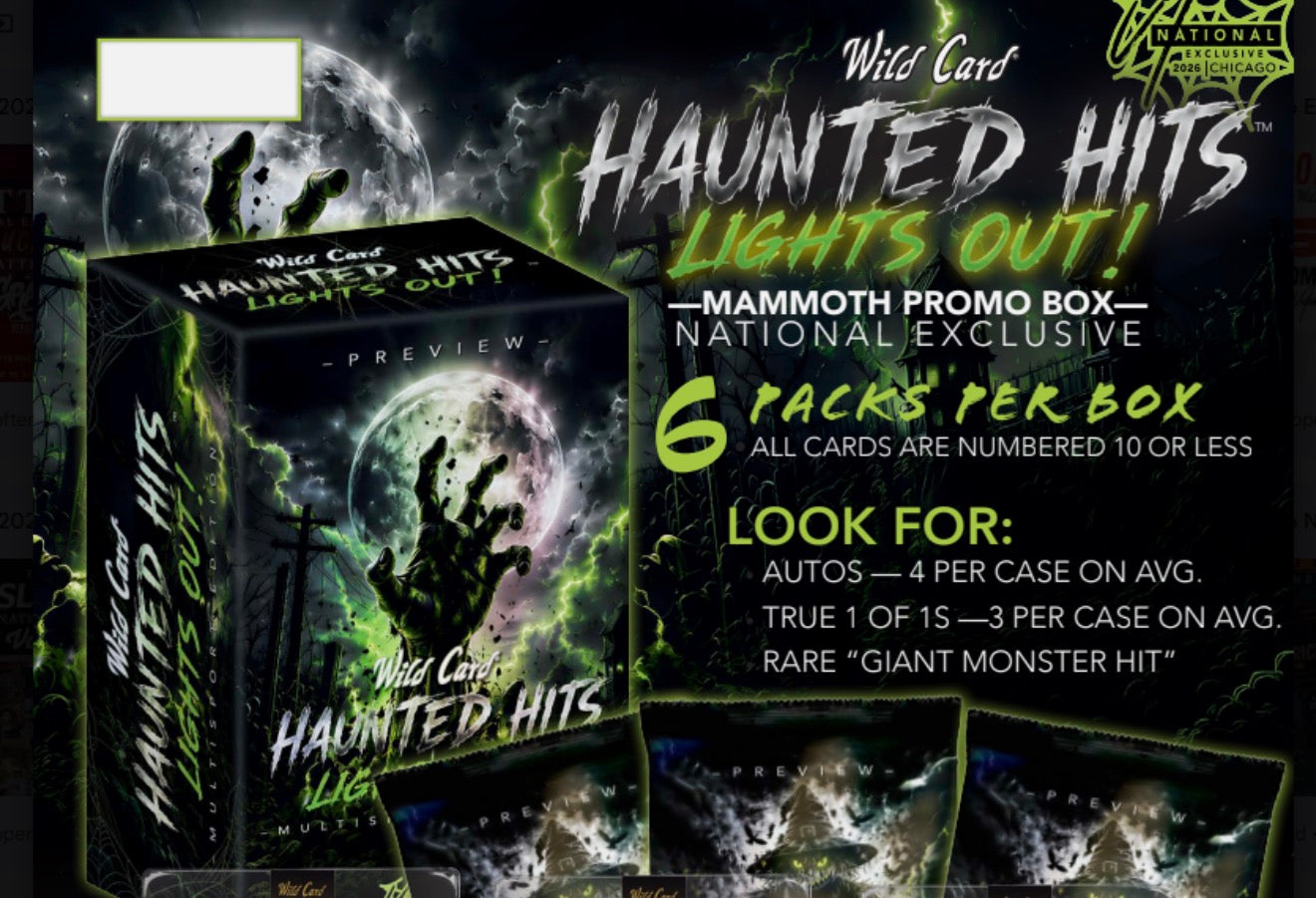 2026 Wild Card Haunted Hits: Lights Out! Mammoth 6-Pack Promo Box (National Exclusive)