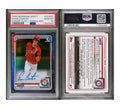 2020 BOWMAN DRAFT CHROME DRAFT PICKS AUTOGRAPHS #CDAEC EVAN CARTER CHR.DP AUTO-PURPLE REF. PSA 10 (JC)