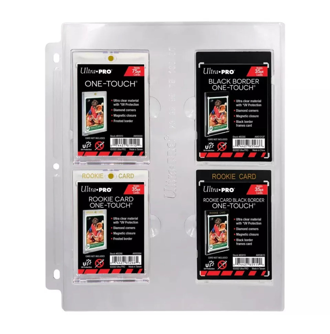 Red One Touch Card Ultra Pro Page For One-Touch Card Holders | Rigid Design | Lock-In Tab ...