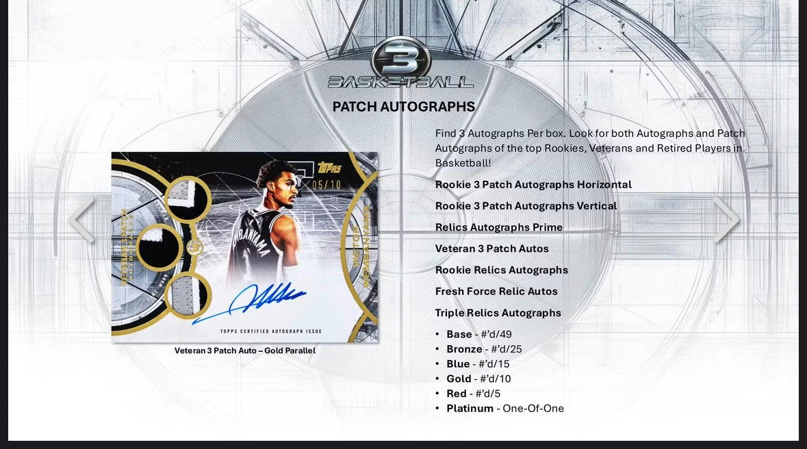 2025-26 Topps Three Basketball Hobby box