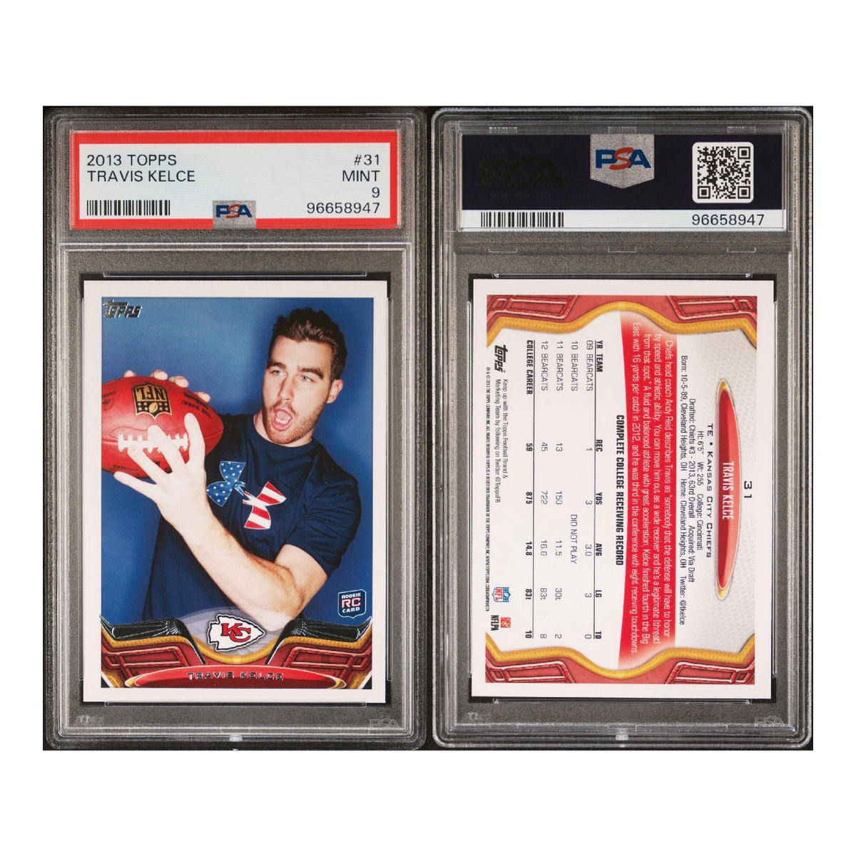 2013 TOPPS #31 TRAVIS KELCE PSA 10 (SY)