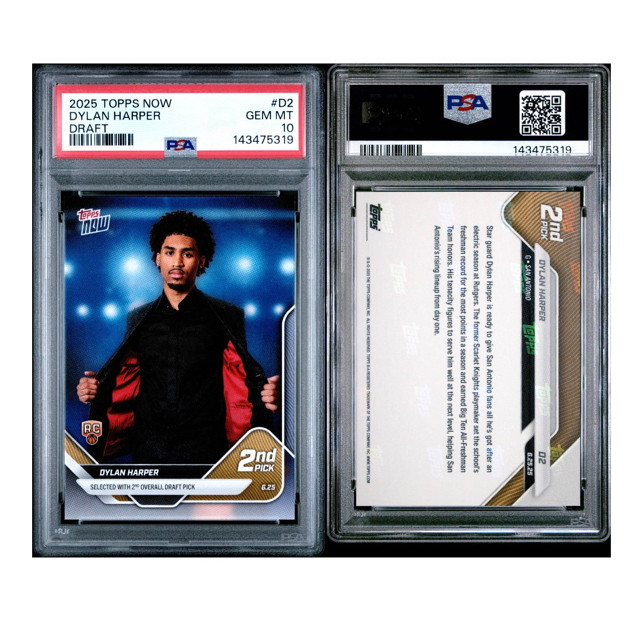 2025 TOPPS NOW DRAFT #D2 DYLAN HARPER PSA 10 (TSR)