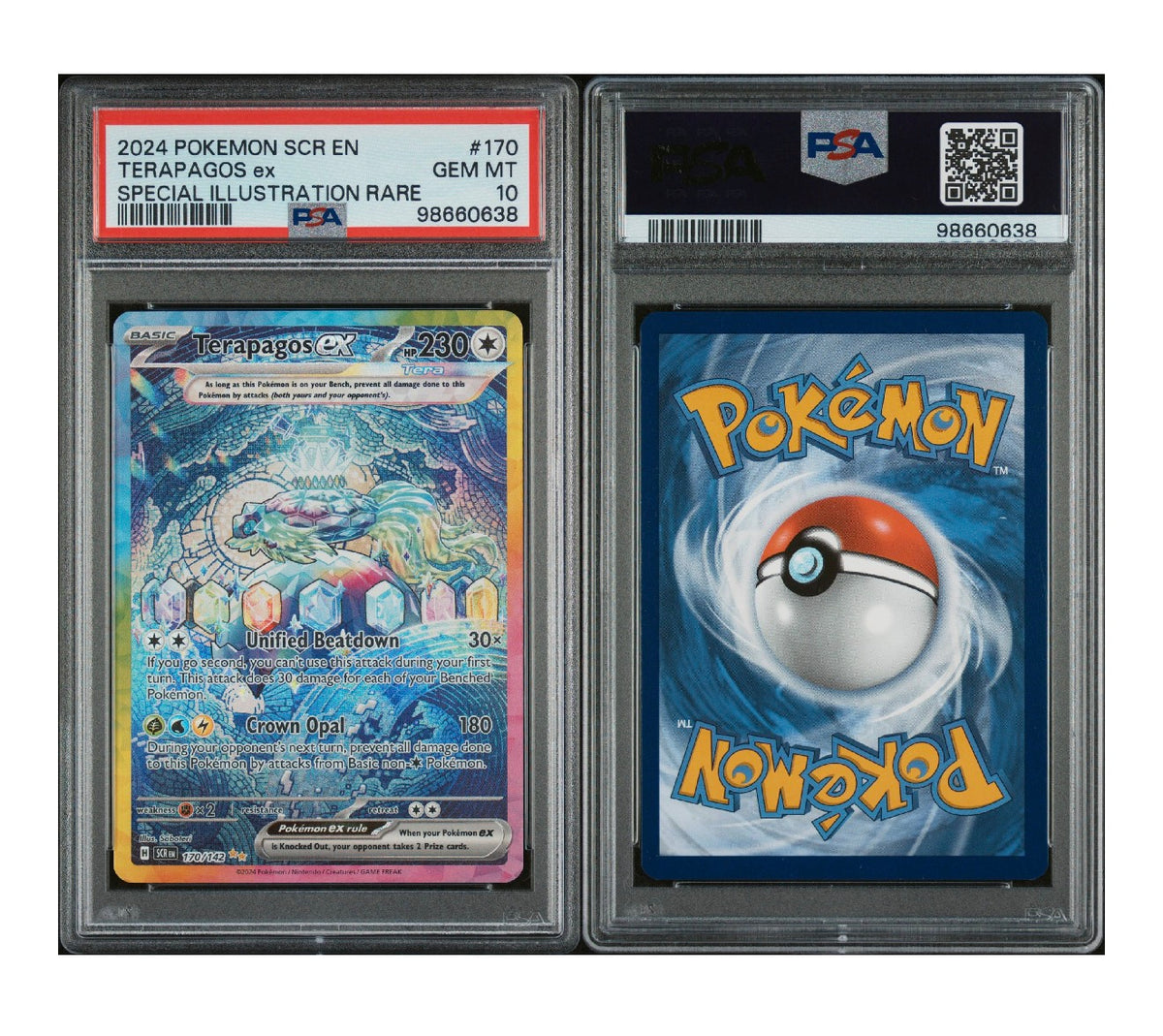 POKEMON SCR EN-STELLAR CROWN #170 TERAPAGOS ex SPECIAL ILLUSTRATION RARE PSA 10