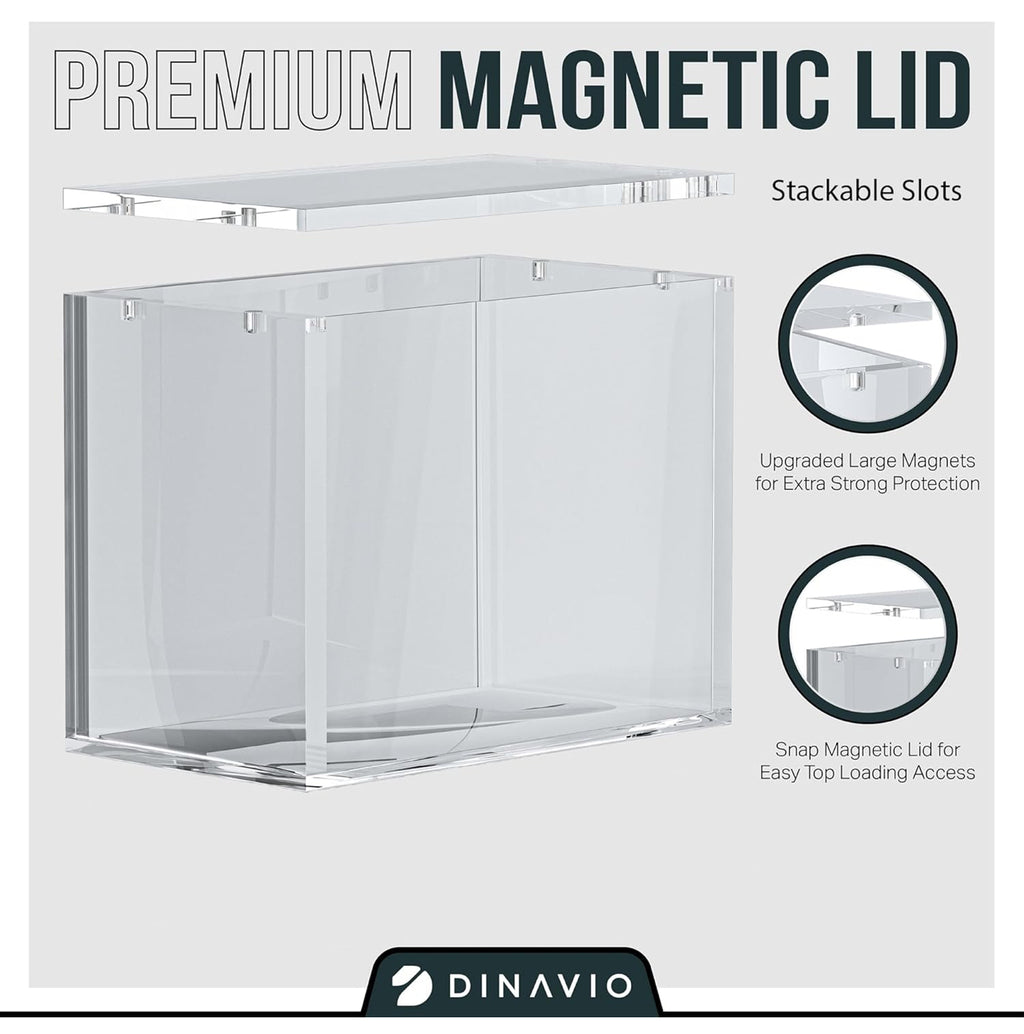 Ultra Thick Acrylic Booster Box Stackable Display Case Protector with 5x3mm Strong Magnets