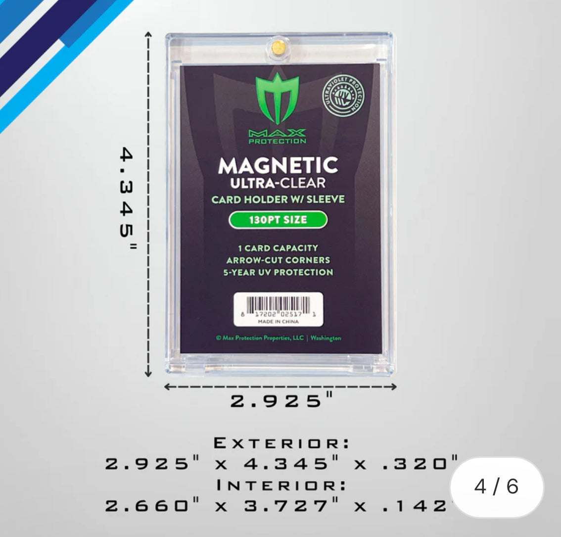 max pro card sleeves Max Pro Ultra Clear 130pt Magnetic Card Holder – The SportsRoom