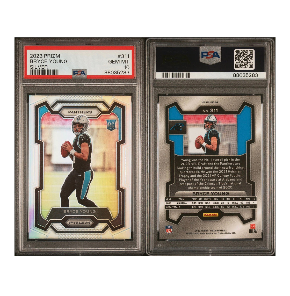 2023 PANINI PRIZM #311 BRYCE YOUNG SILVER PRIZM PSA 10 (SY)