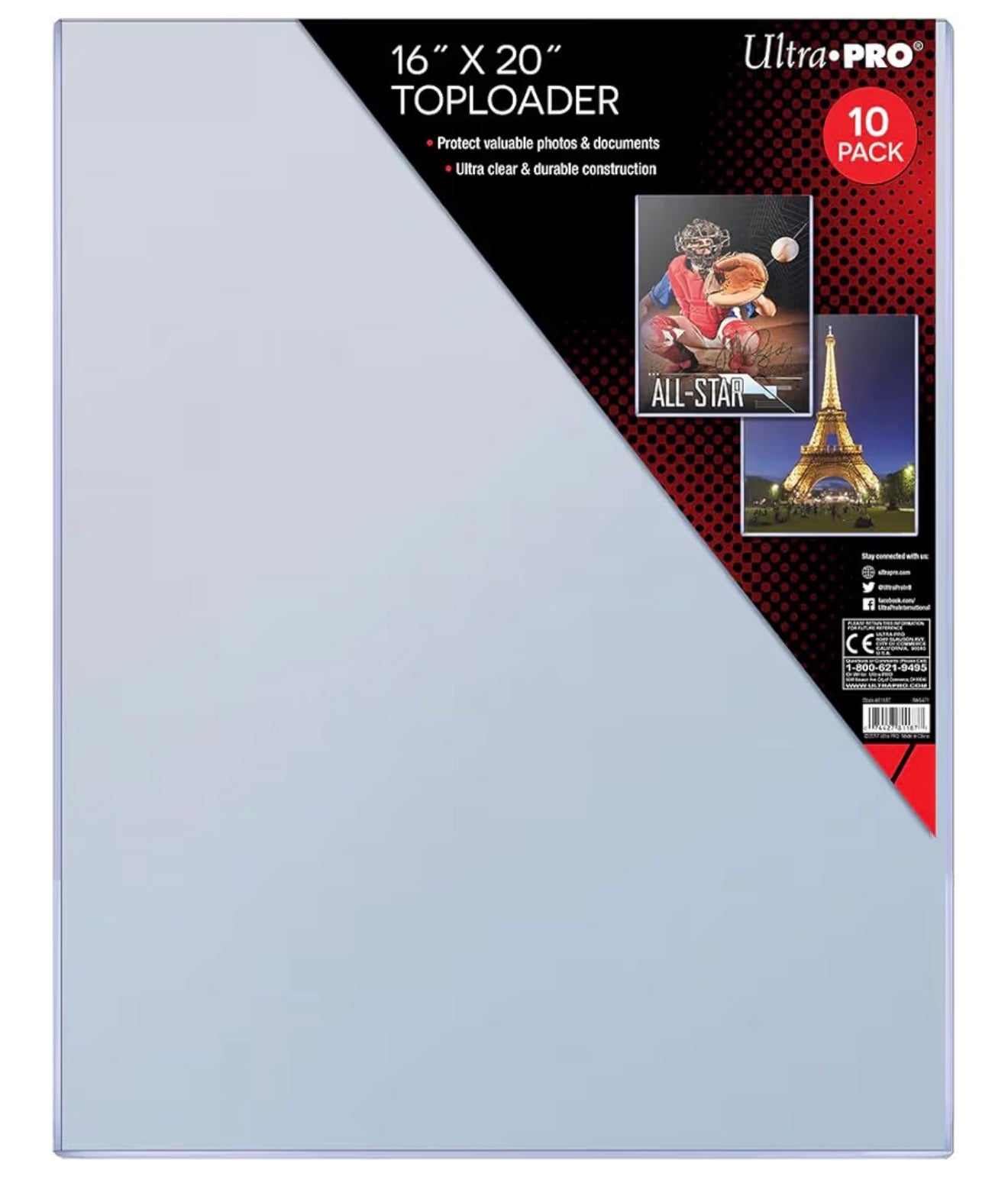 Ultra Pro 16" x 20" Toploader (16x20)