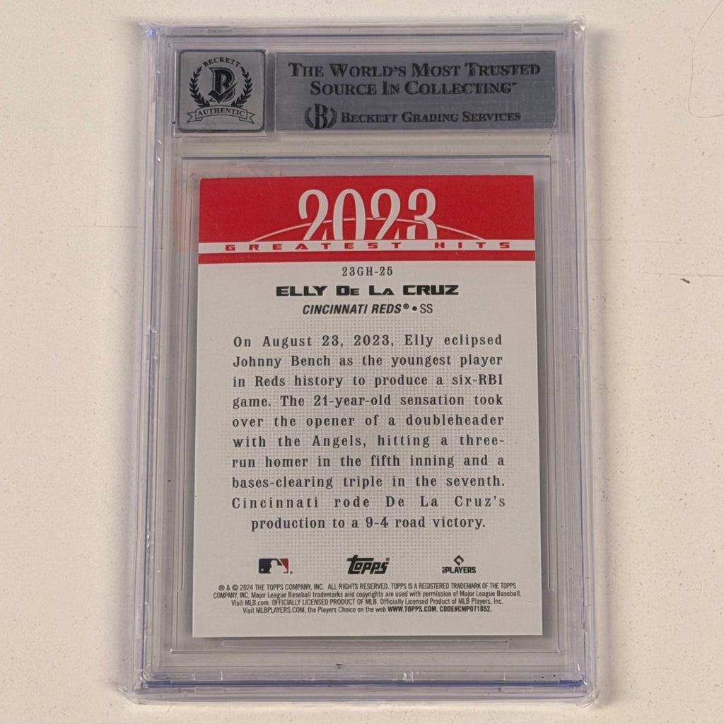 2024 TOPPS ‘23 GREATEST HITS #23GH25 ELLY DE LA CRUZ BAS 10 AUTO (TSR)