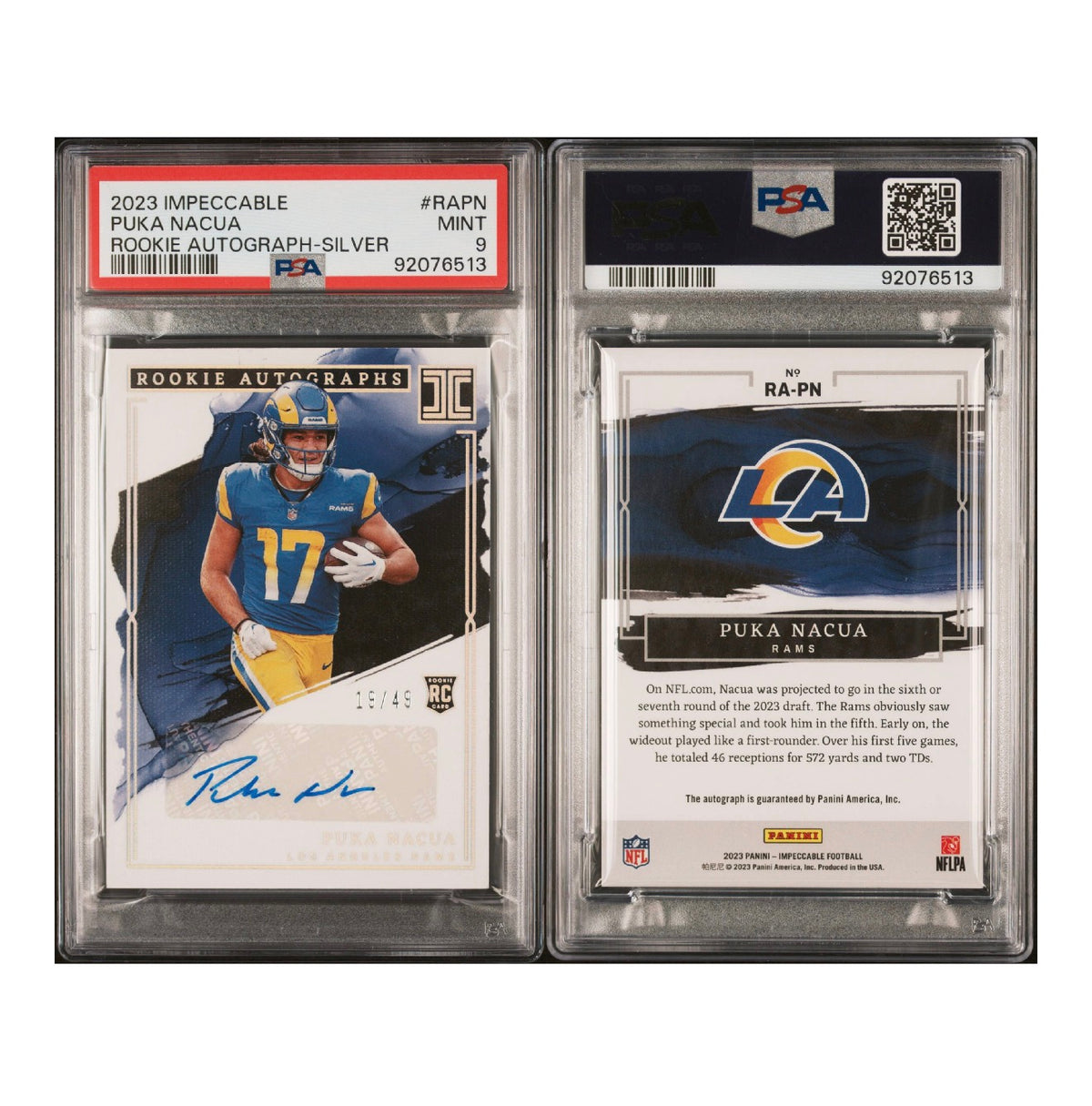 2023 PANINI IMPECCABLE ROOKIE AUTOGRAPHS #RAPN PUKA NACUA