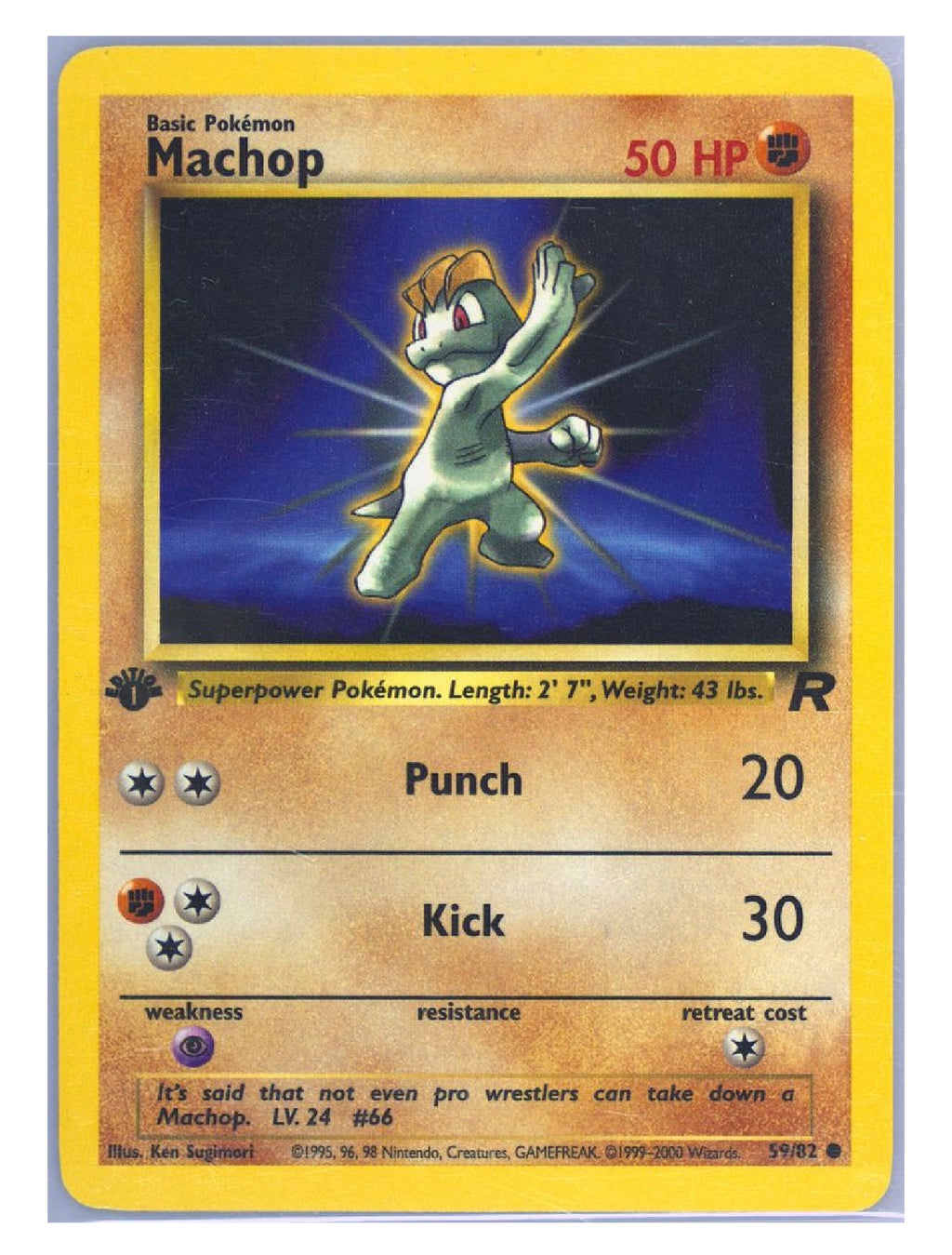 POKEMON ROCKET #59 MACHOP 1ST EDITION PSA 10