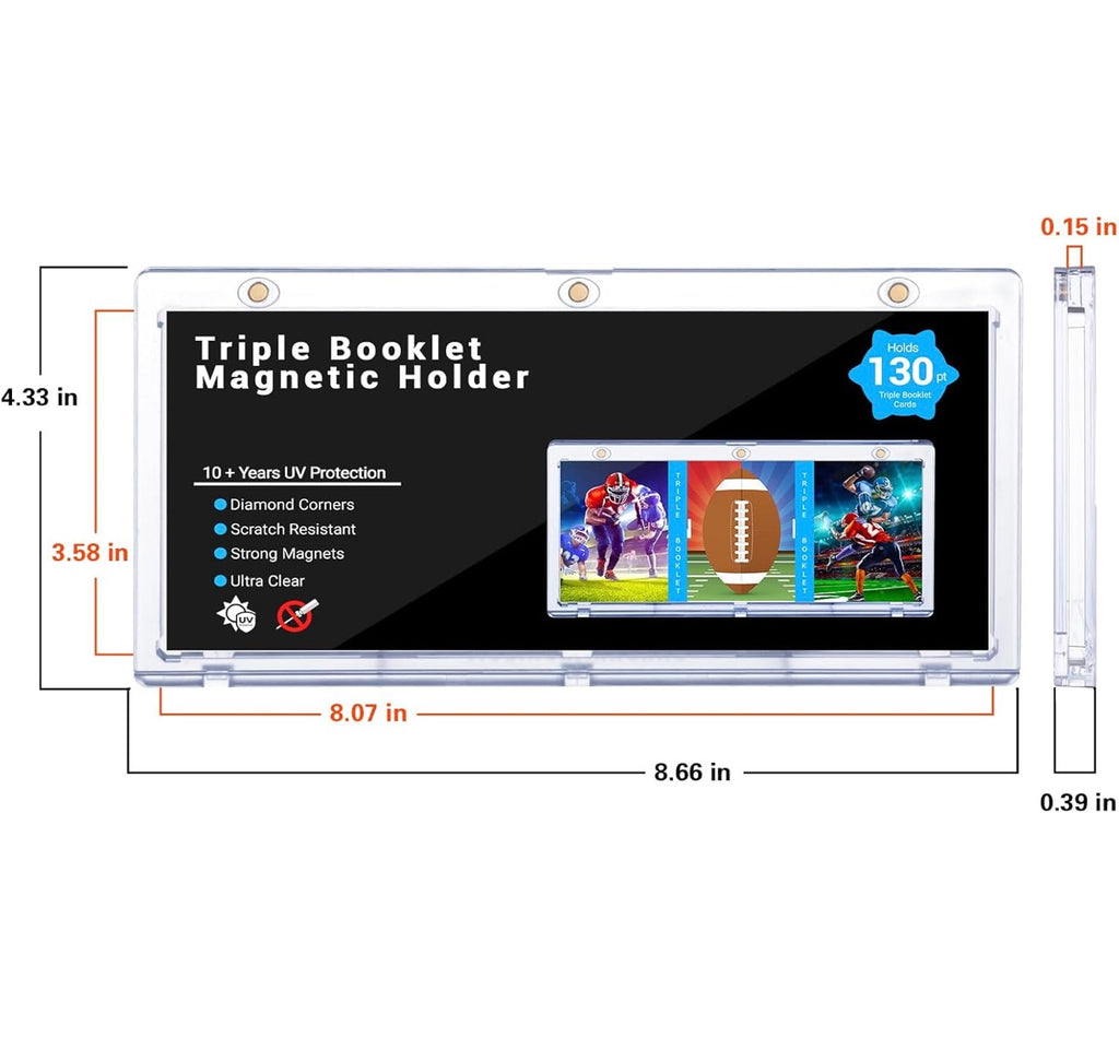 RIXUGIT Triple Booklet Magnetic Card Holders for Collection Display (Holds up to 175pt)