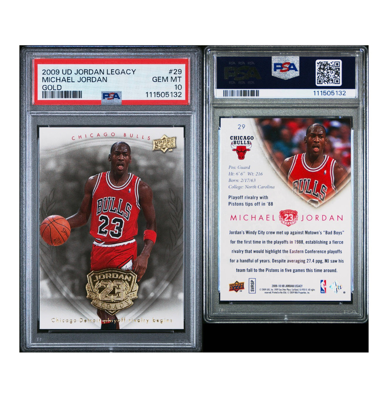 2009 UPPER DECK JORDAN LEGACY GOLD #29 MICHAEL JORDAN GOLD PSA 10 GEM MINT (SY)