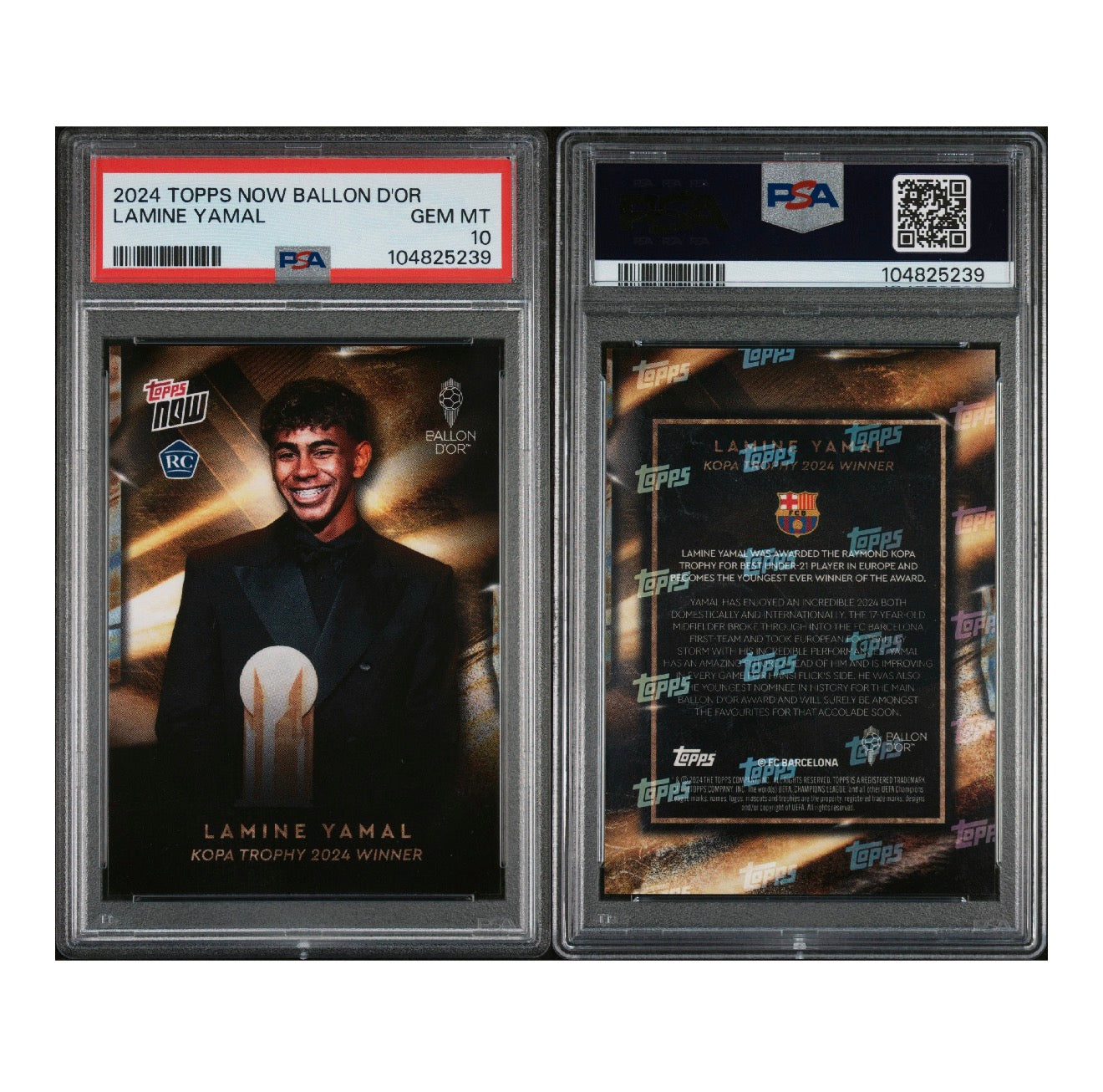 2024 TOPPS NOW BALLON D'OR LAMINE YAMAL PSA 10 GEM MINT (RS)
