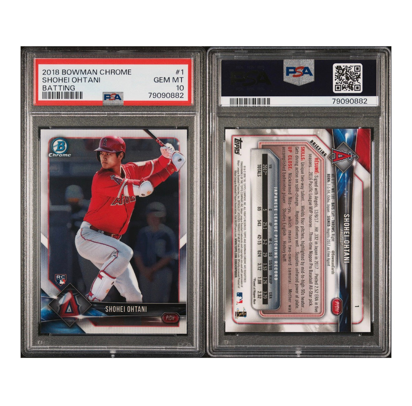 2018 BOWMAN CHROME #1 SHOHEI OHTANI PSA 10 (TSR)