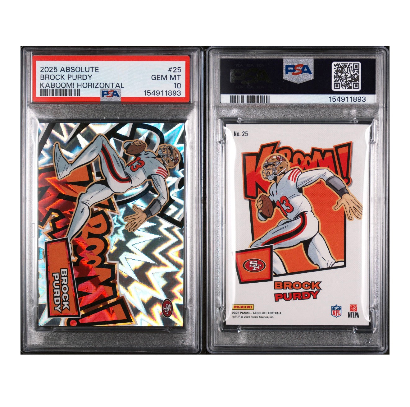 2025 PANINI ABSOLUTE KABOOM! HORIZONTAL #25 BROCK PURDY PSA 10
