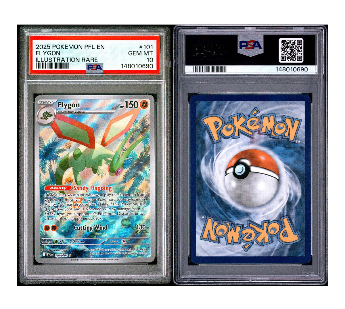 POKEMON PFL EN-PHANTASMAL FLAMES #101 FLYGON ILLUSTRATION RARE PSA 10
